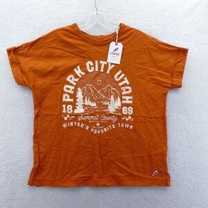 League Shirt Womens Medium Park City Utah Summit County Orange Graphic Cotton